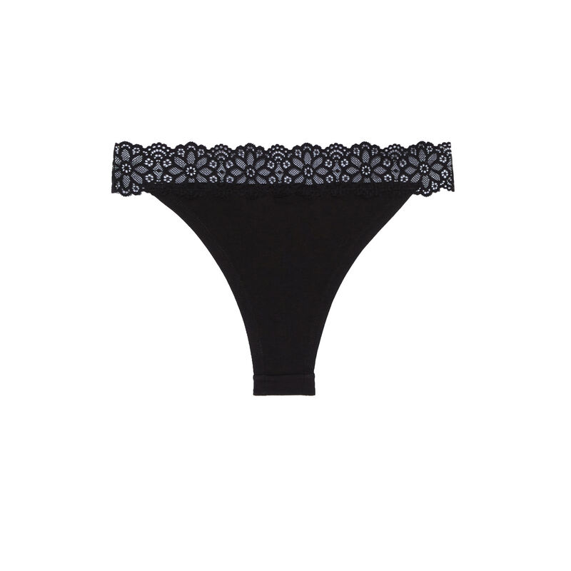 tanga à élastique dentelle - noir tanga à élastique dentelle - noir;