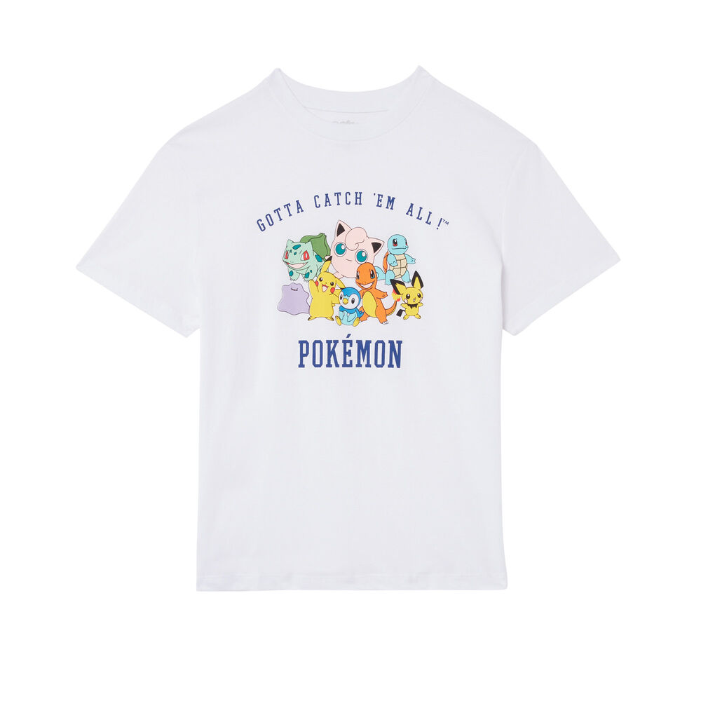 Top à imprimé pokémon - blanc blanc.