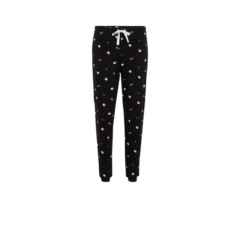Pantalon imprimé hello kitty allkittiz noir.