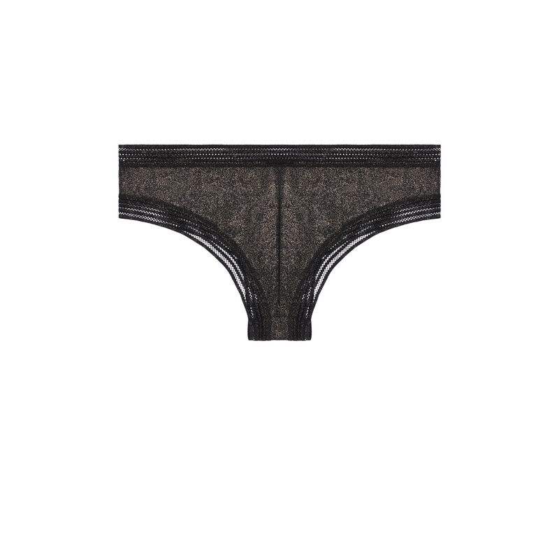 shorty à élastique résille - noir et doré shorty à élastique résille - noir et doré;