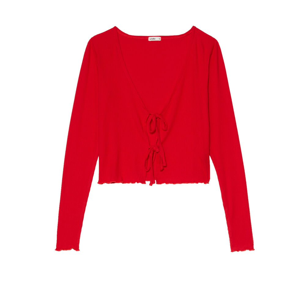 Gilet à nouer manches longues - rouge rouge.