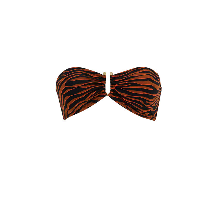 Haut de maillot de bain bandeau marron afrozebriz brown.