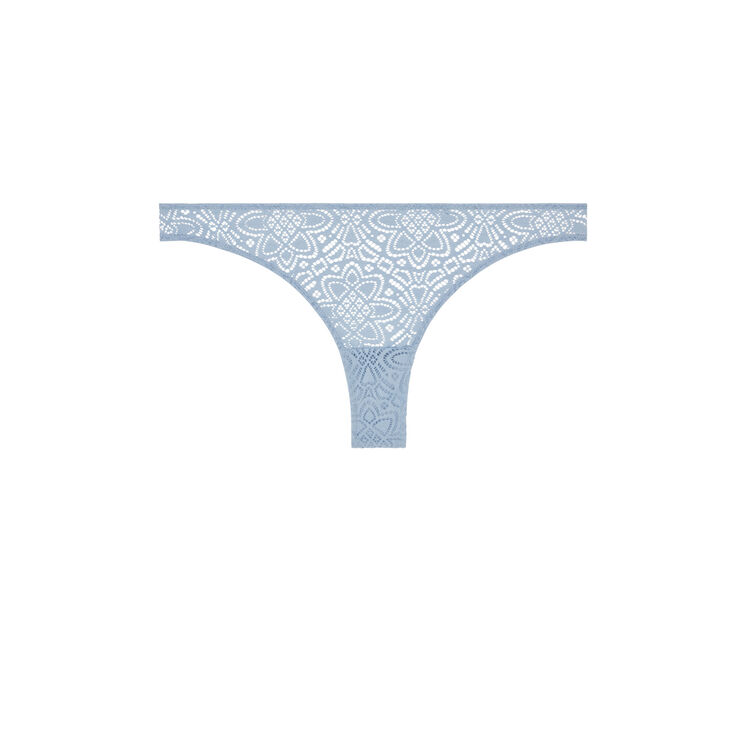Tanga dentelle marceliz bleu gris.