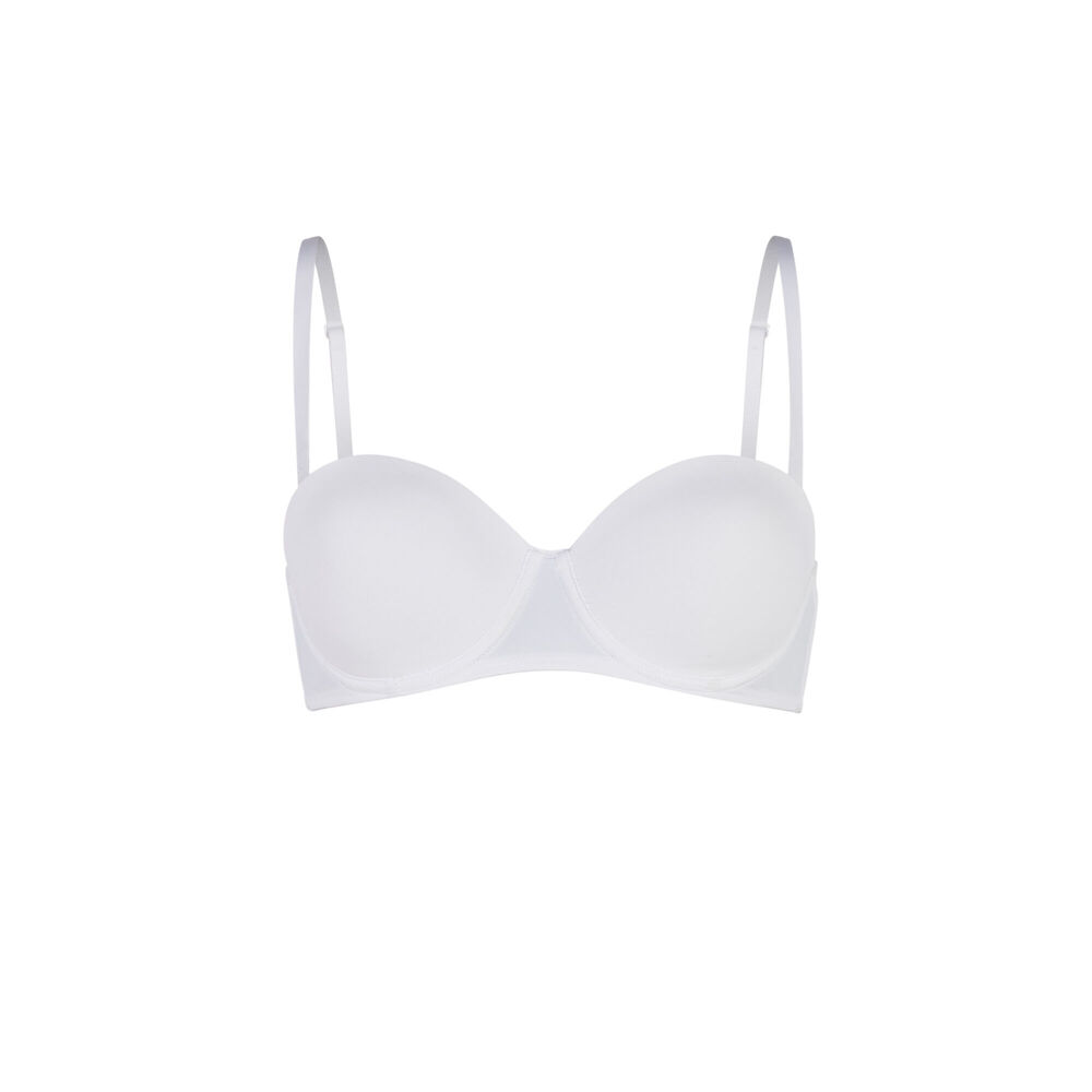 Soutien-gorge bandeau en micro - blanc blanc.