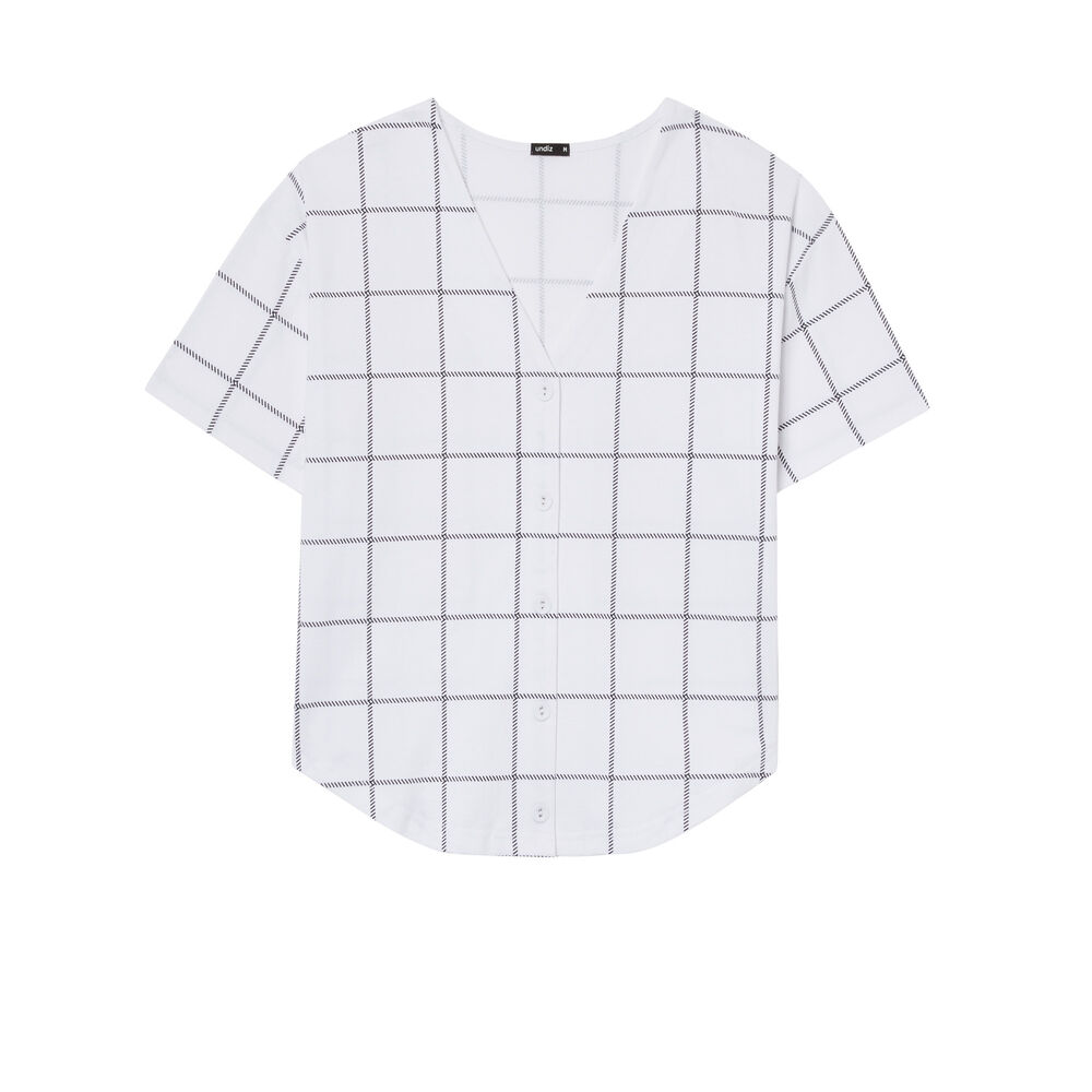 Crop top chemise à carreaux - blanc blanc.