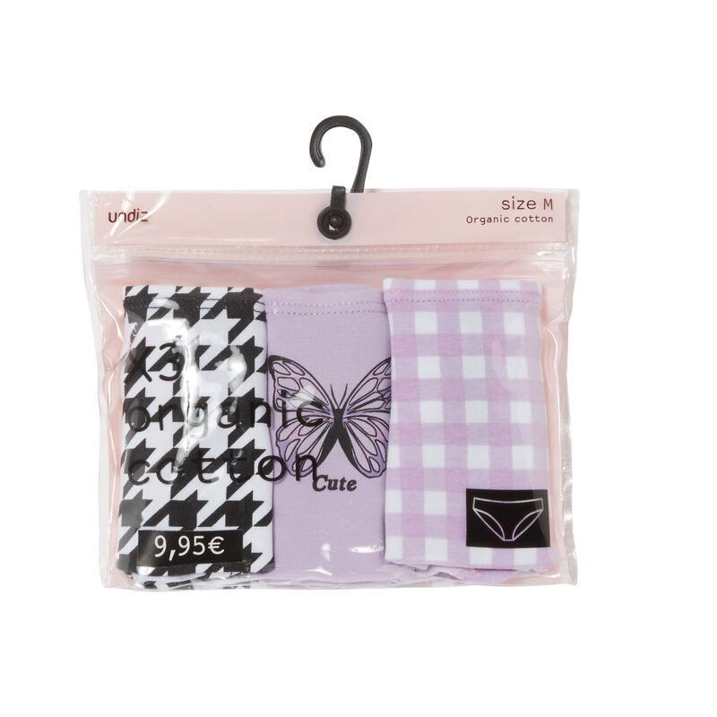 lot de 3 culottes mood papillon - lilas lot de 3 culottes mood papillon - lilas;