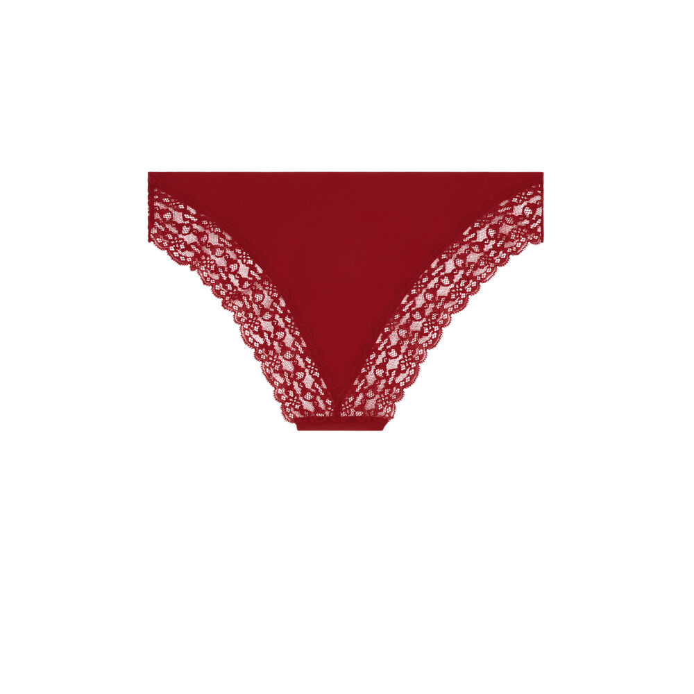 Shorty uni en micro - rouge rouge.