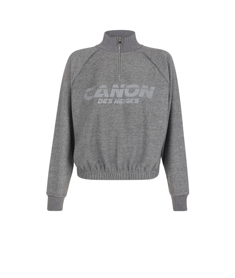Sweat à zip print réfléchissant canondesneigiz gris.