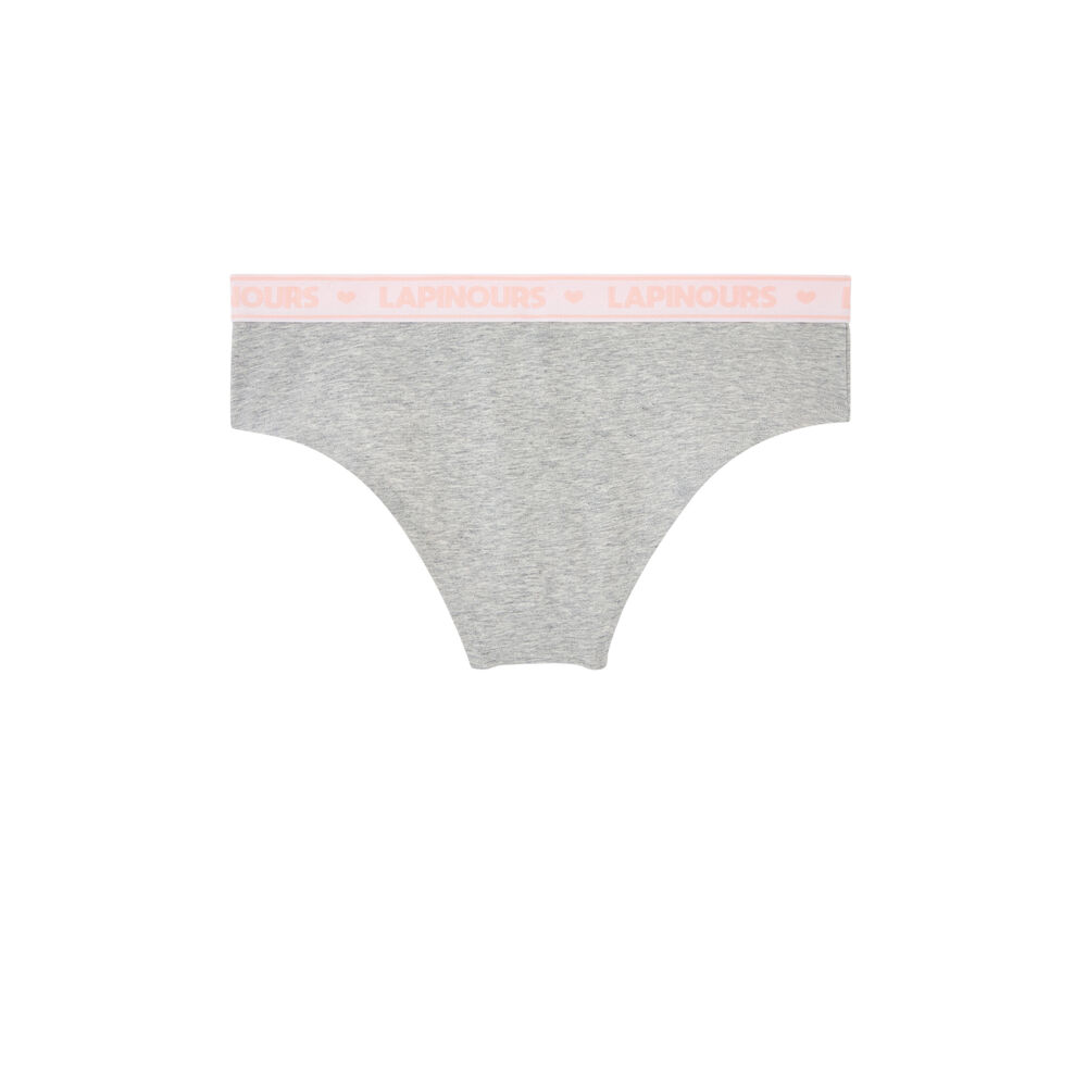 Shorty en coton imprimé lapin - gris gris.