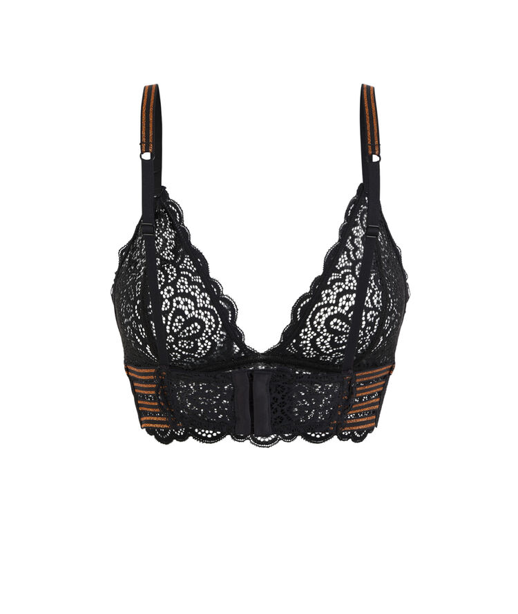 Triangle bustier sans armatures en dentelle lurexbandiz noir.