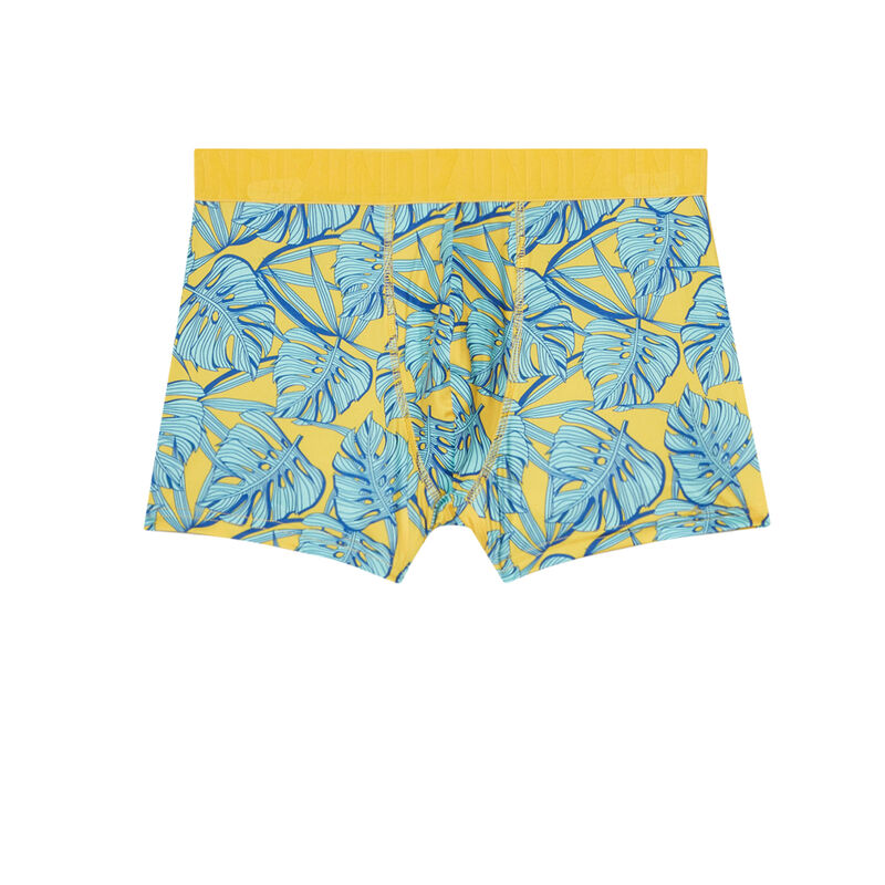 boxer à motifs feuilles - jaune boxer à motifs feuilles - jaune;