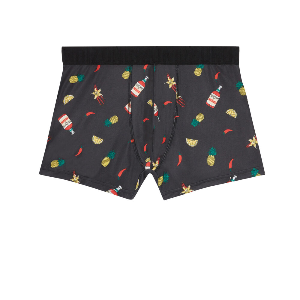 Boxer en coton à motifs summer - noir noir.