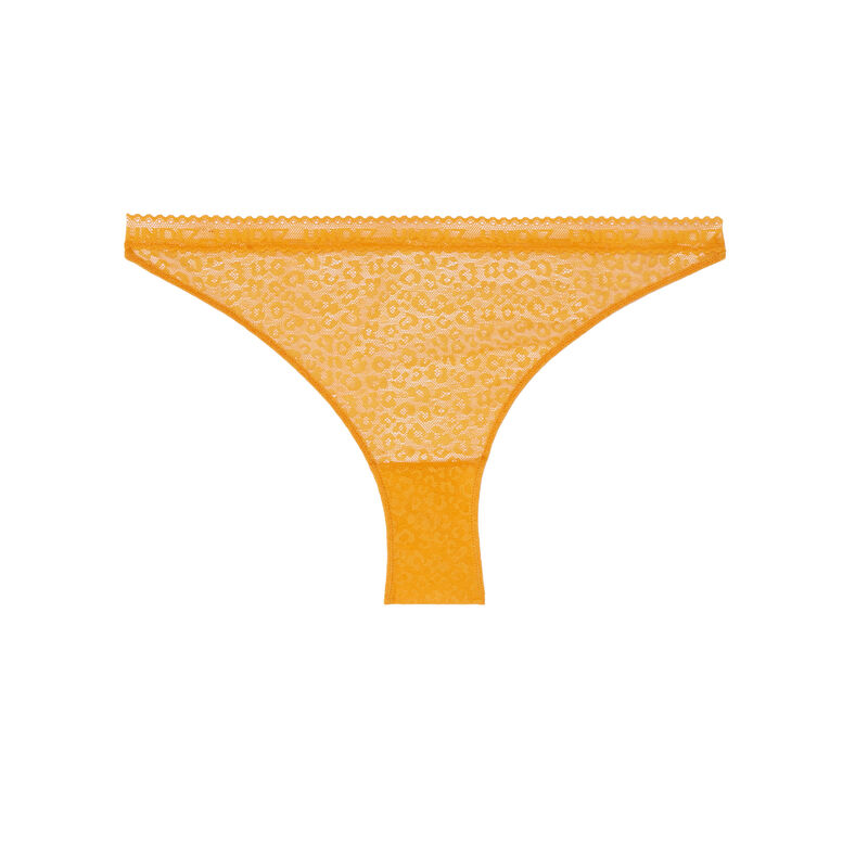 culotte en dentelle à motifs - jaune culotte en dentelle à motifs - jaune;
