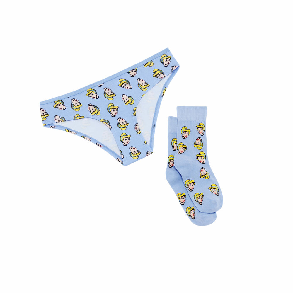 Shorty et chaussettes cendrillon - bleu bleu.