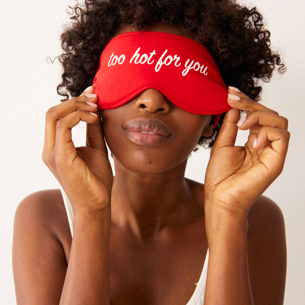 Set masque et culotte à imprimé too hot for you - rouge rouge.