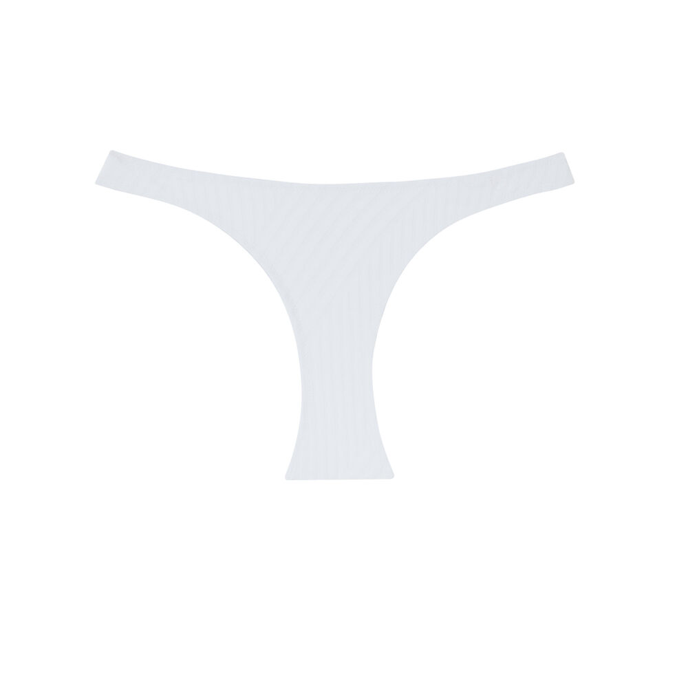 Bas de maillot tanga échancré à motifs texturés - blanc blanc.