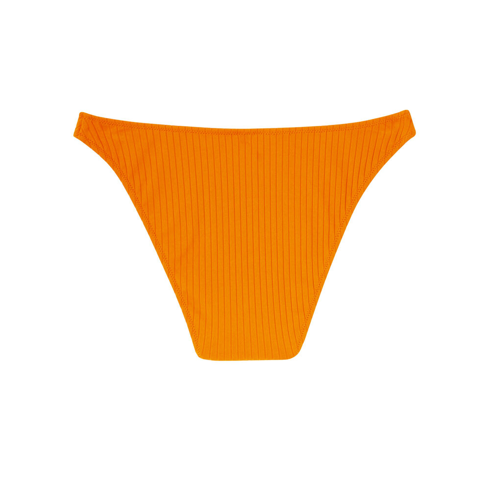 Bas de maillot culotte imprimé hawaïen - orange orange.