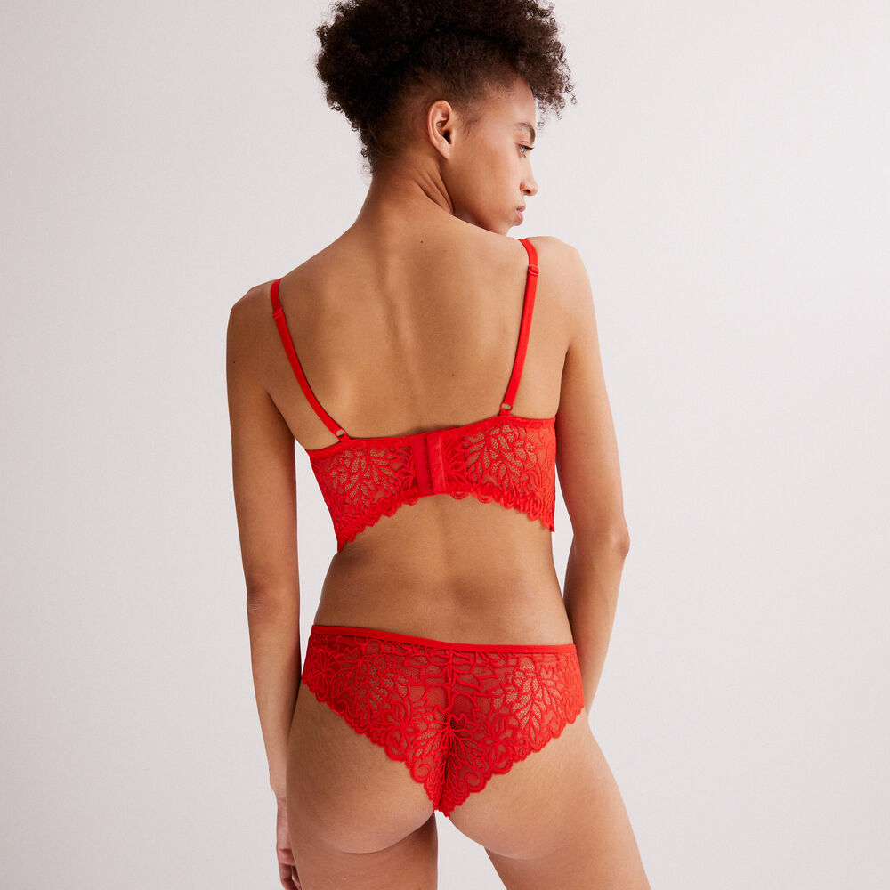 Soutien-gorge push-up en dentelle - rouge rouge.