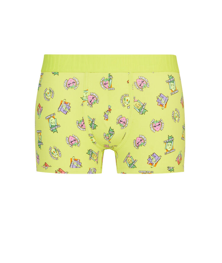 Boxer en coton imprimé fruits - jaune jaune.