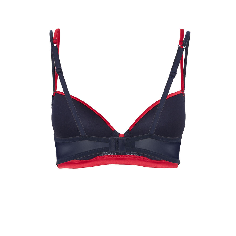 Soutien-gorge ampliforme à bords roses - bleu bleu.