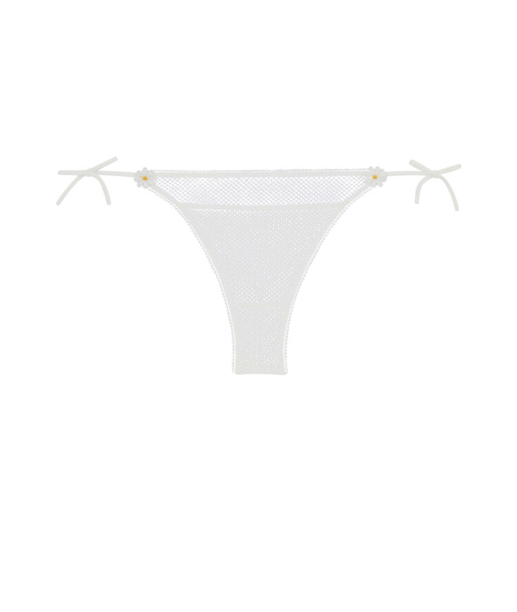 Tanga en tulle à nouer - blanc blanc.
