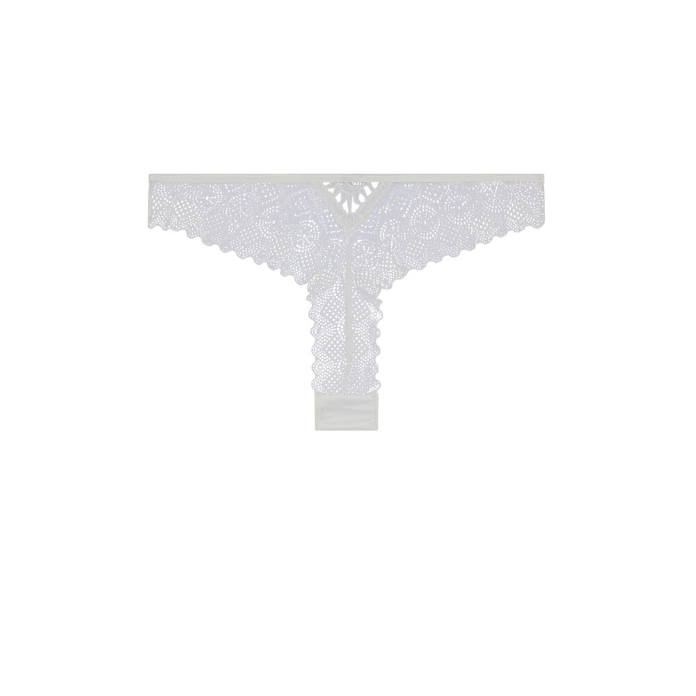Tanga satiné - blanc cassé blanc.