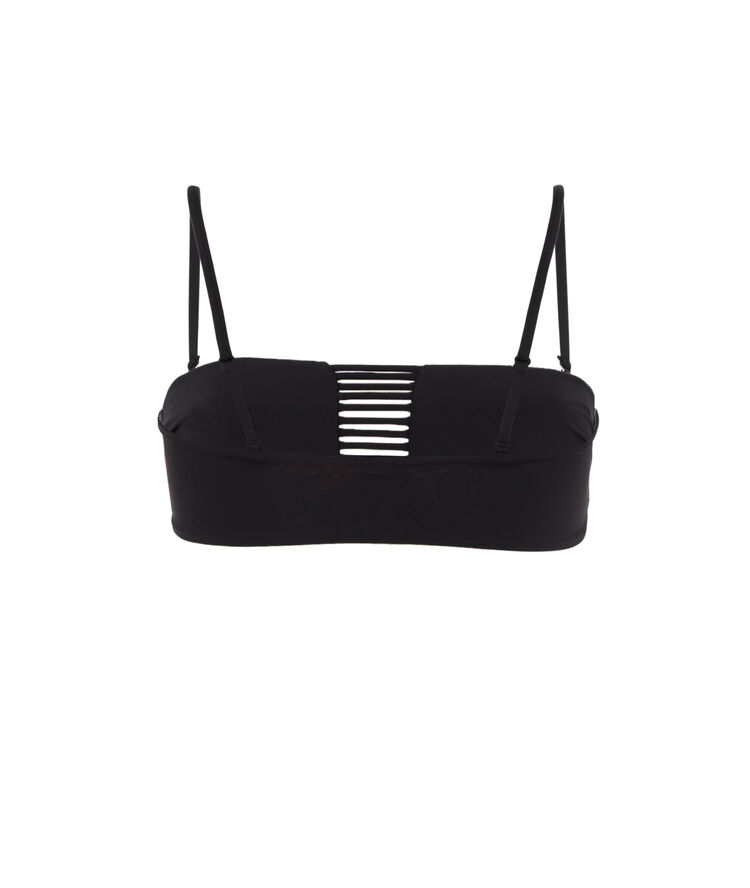 Haut de maillot de bain bandeau réversible - noir noir.