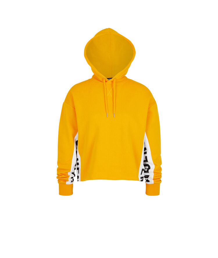Sweat à capuche bandes sur le côté hellovibiz safran.