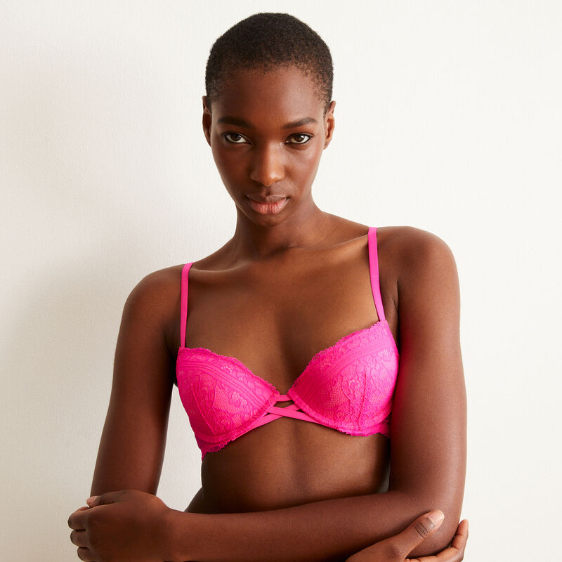 soutien-gorge push-up en dentelle - rose soutien-gorge push-up en dentelle - rose;