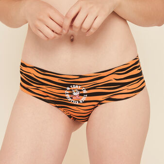 Shorty en coton print tigre frostigriz orange.