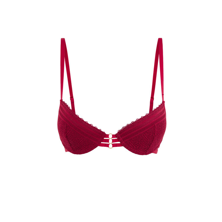 Soutien-gorge push-up en dentelle triasiz bordeaux.