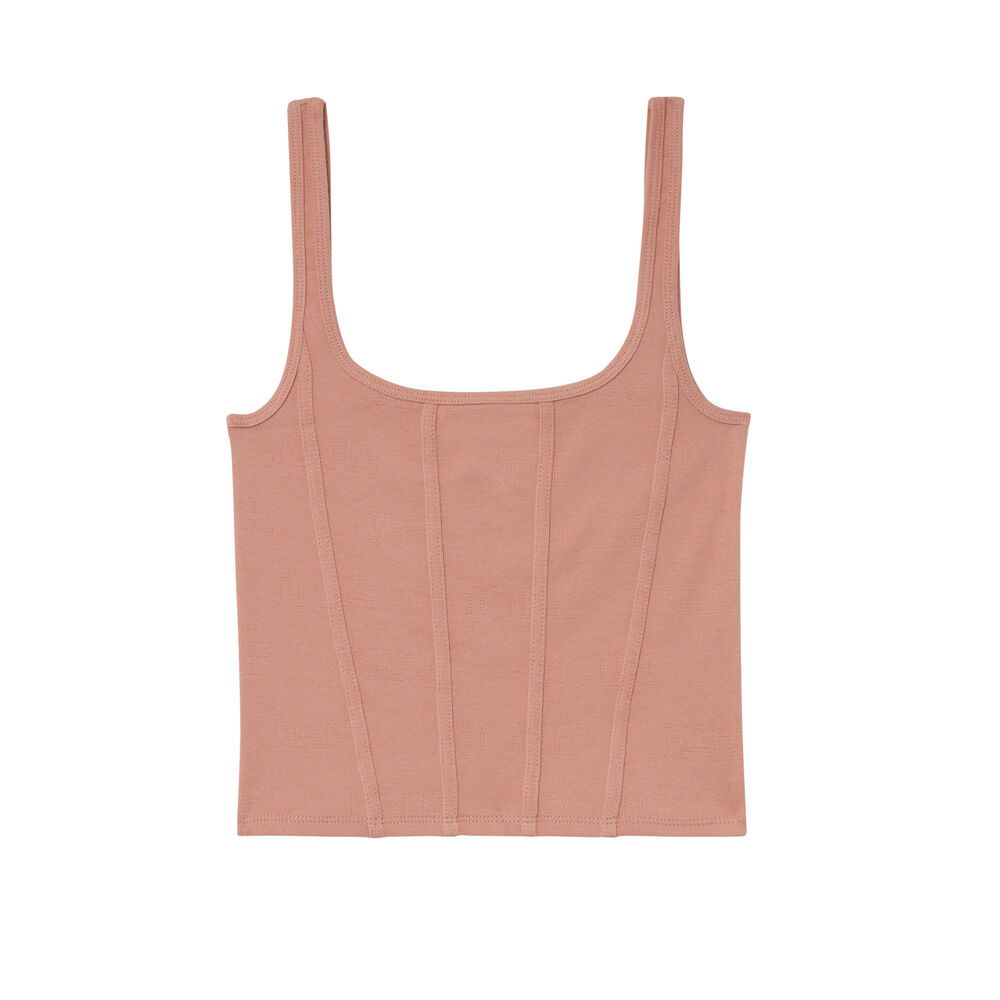 Top effet corset aya x undiz "jolie nana" en pointelle - rose nude rose.