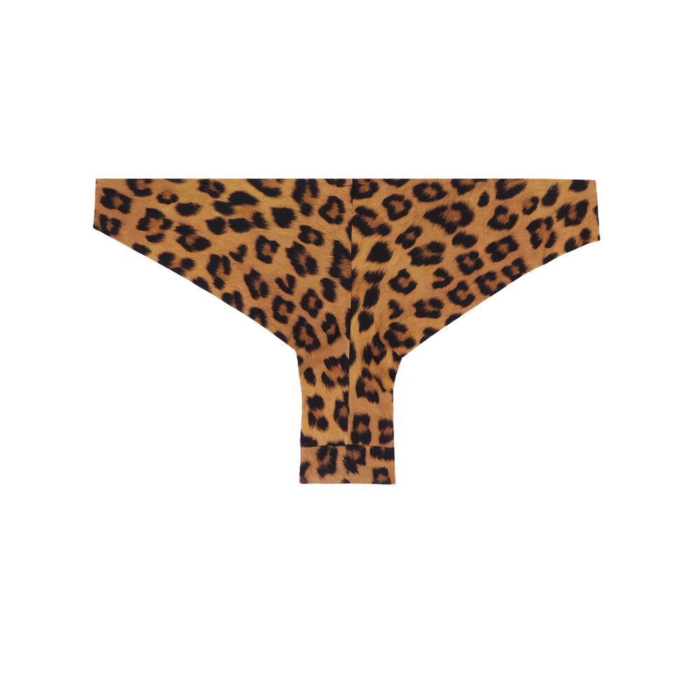Bas de maillot imprimé léopard - marron marron.