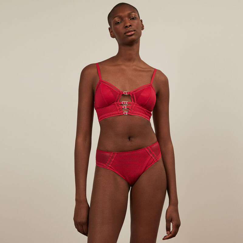 Soutien-gorge triangle en résille - rouge Soutien-gorge triangle en résille - rouge ;