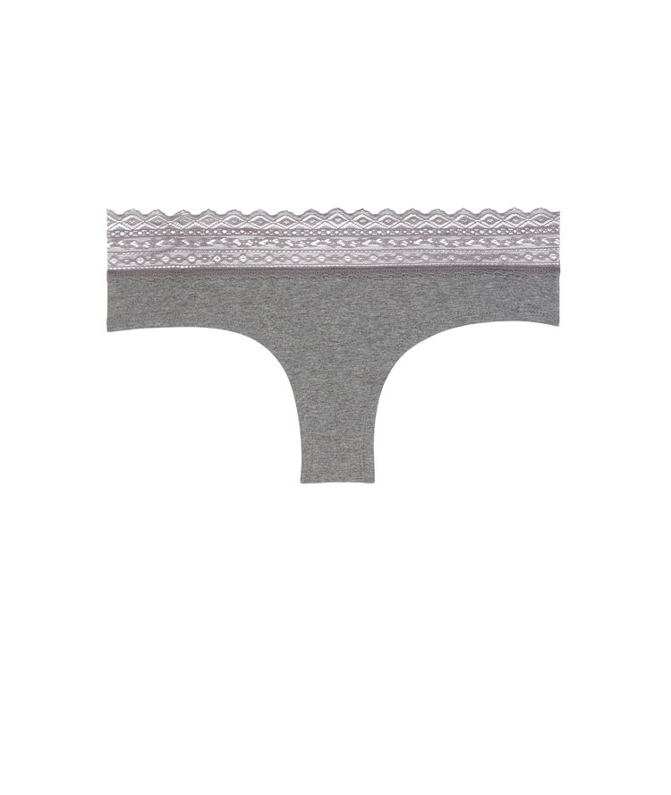 Shorty en coton uni - gris gris.