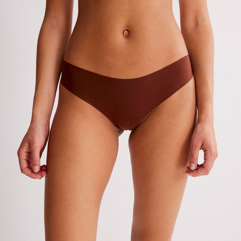culotte en micro et dentelle - marron culotte en micro et dentelle - marron;