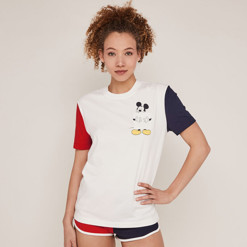 Top bicolore imprimé mickey - écru Top bicolore imprimé mickey - écru;