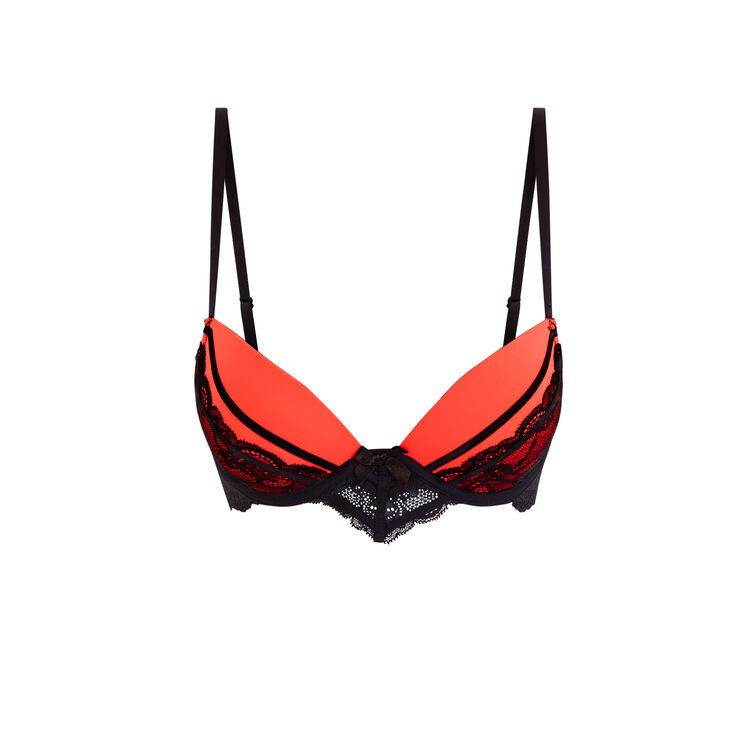 Soutien-gorge push-up en dentelle new princiz bordeaux.