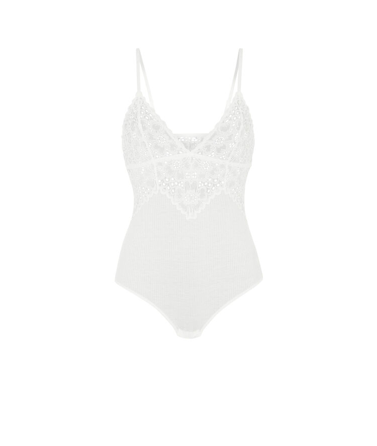 Body sans armatures en micro/dentelle glaciz blanc.
