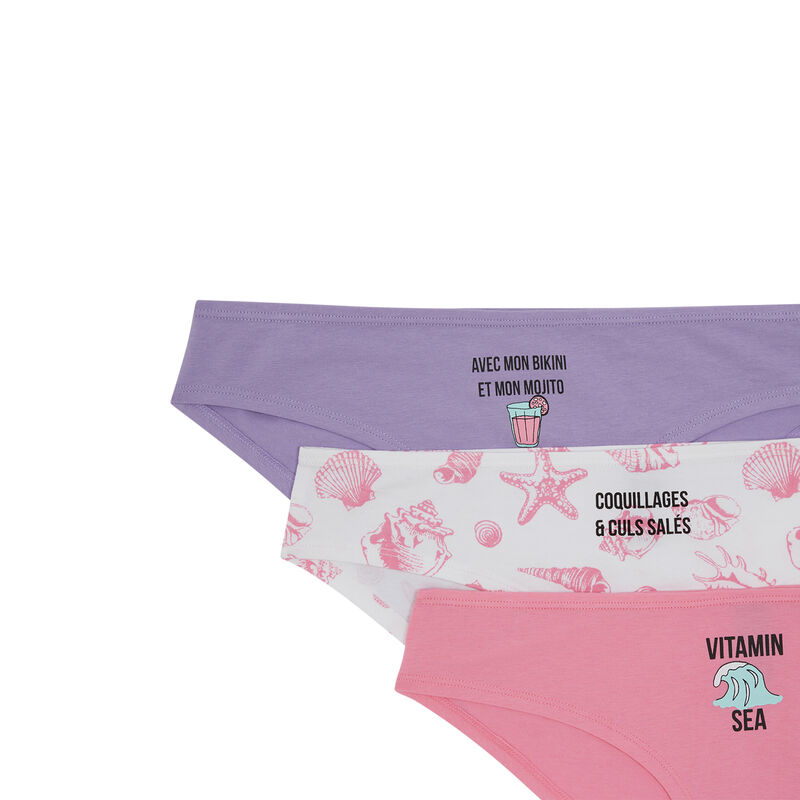 Lot de culottes en coton - rose Lot de culottes en coton - rose;