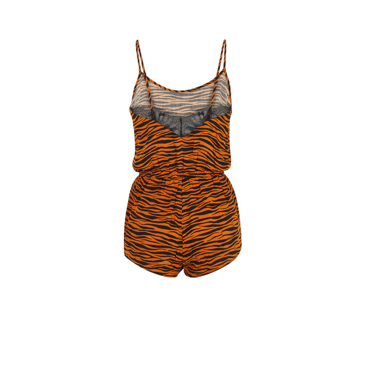 Combishort à fines betelles print tigre mixprintiz camel.