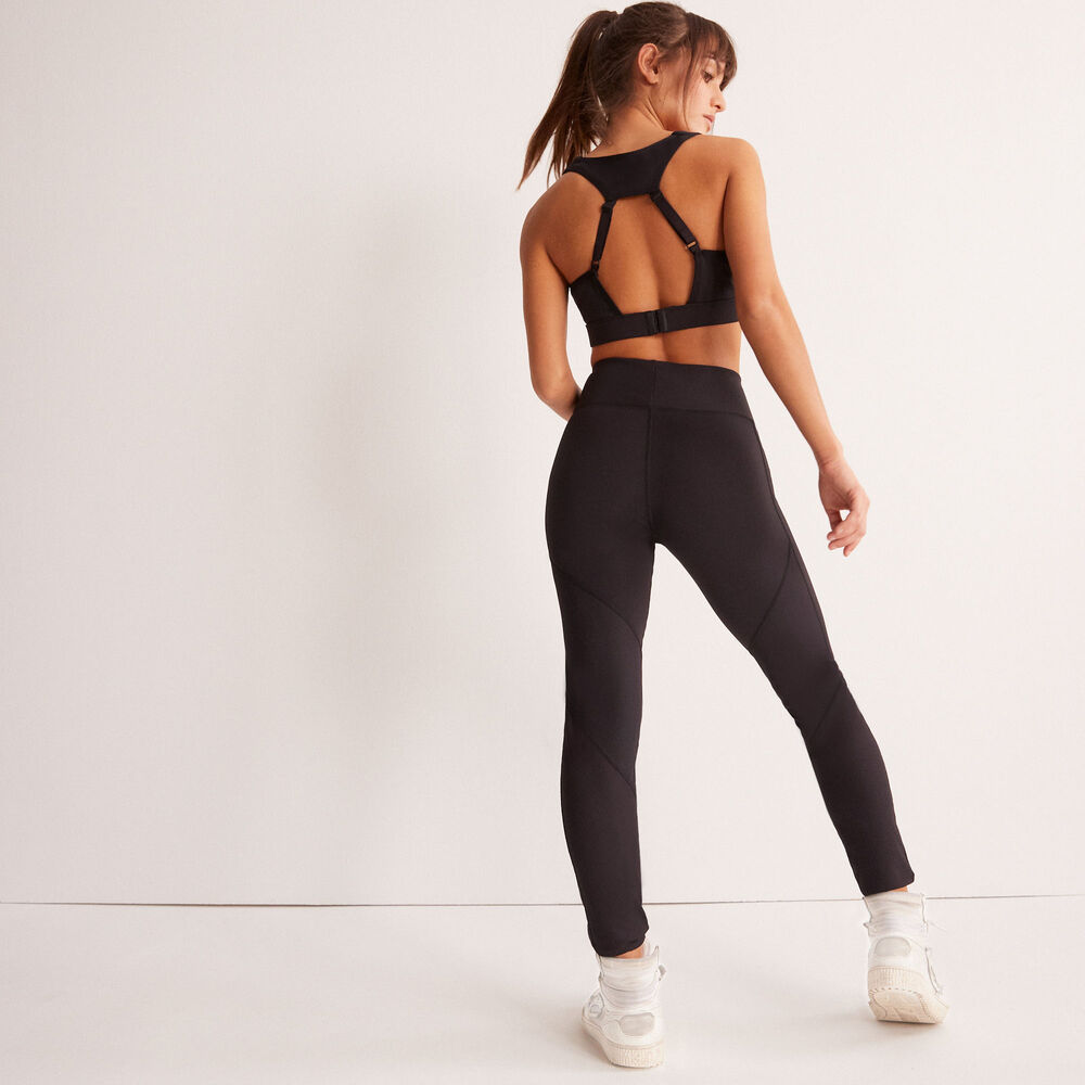 Legging sport uni - noir noir.