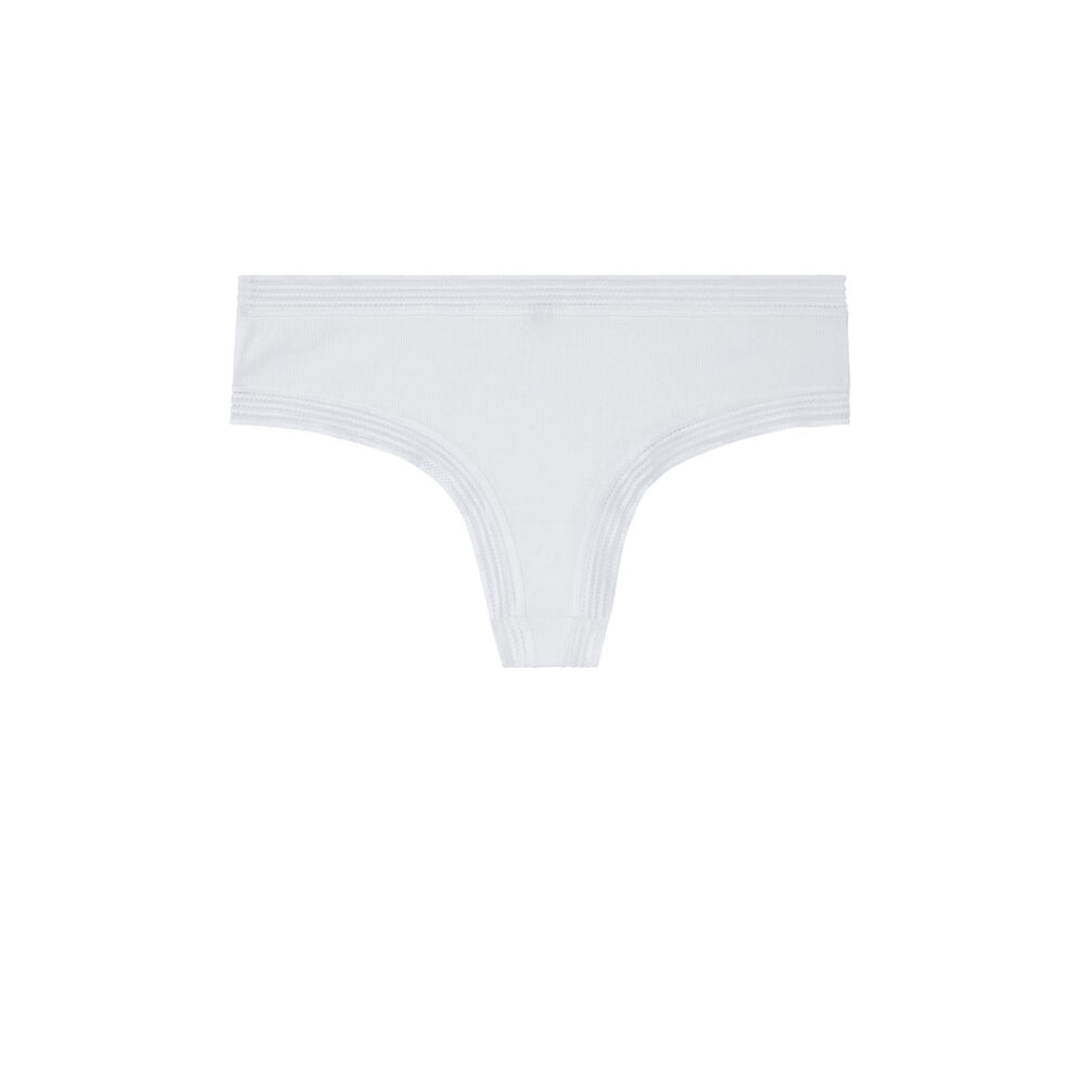 Shorty à bordures dentelle - blanc blanc.
