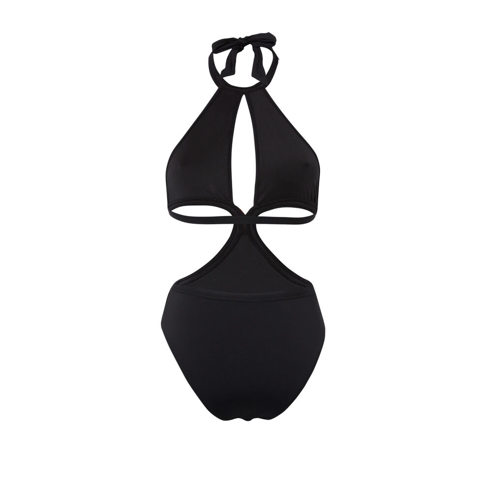 Maillot de bain 1 pièce à découpes - noir noir.