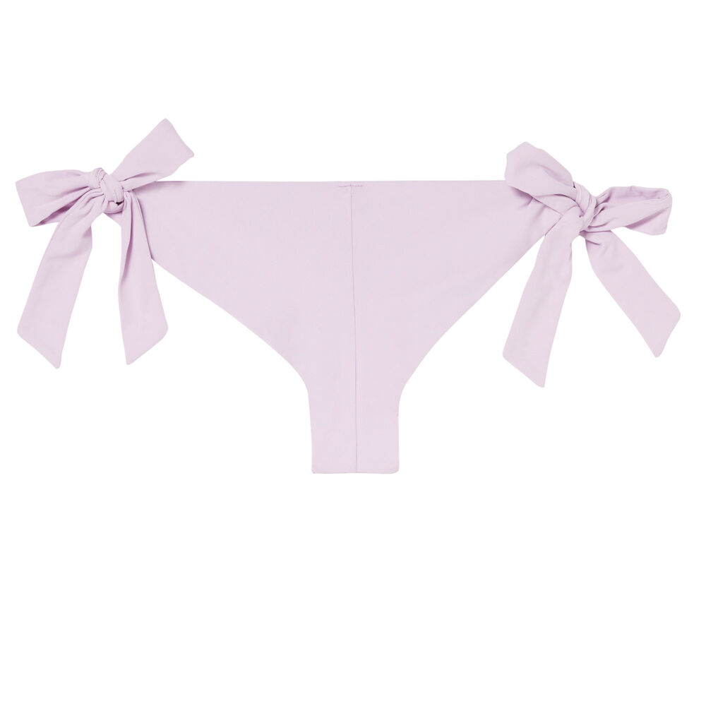 Bas de maillot tanga à détails nœuds - lilas violet.