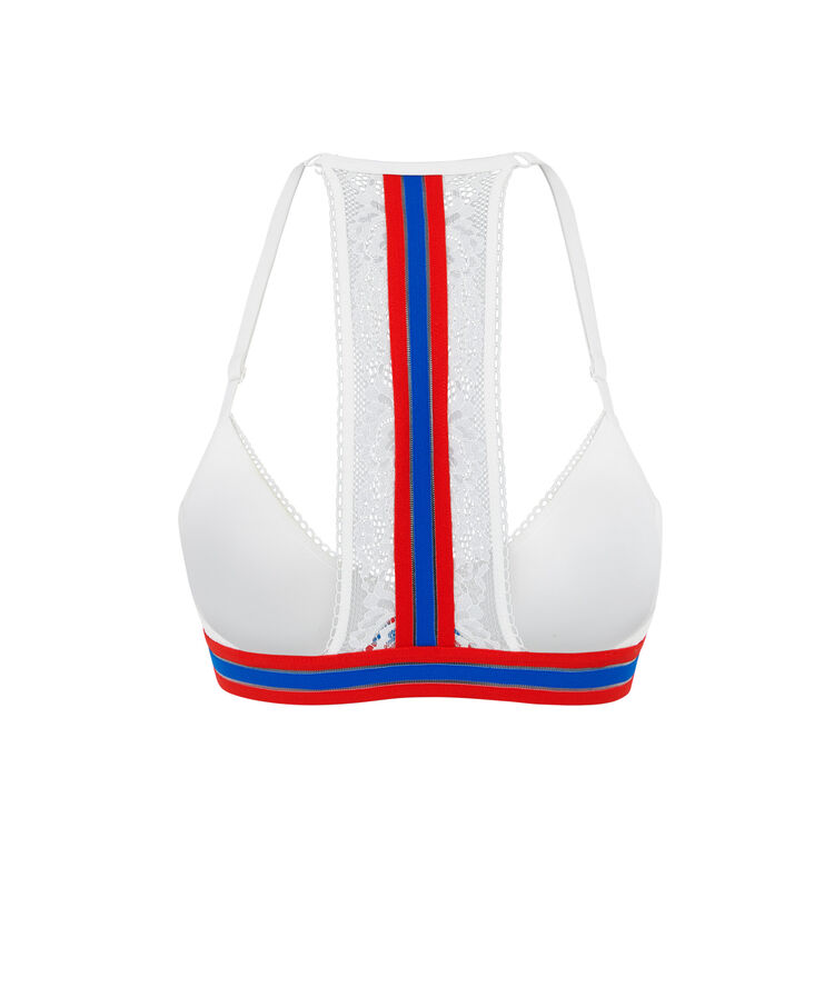 Soutien-gorge ampliforme dentelle détail bande coolgirliz blanc.