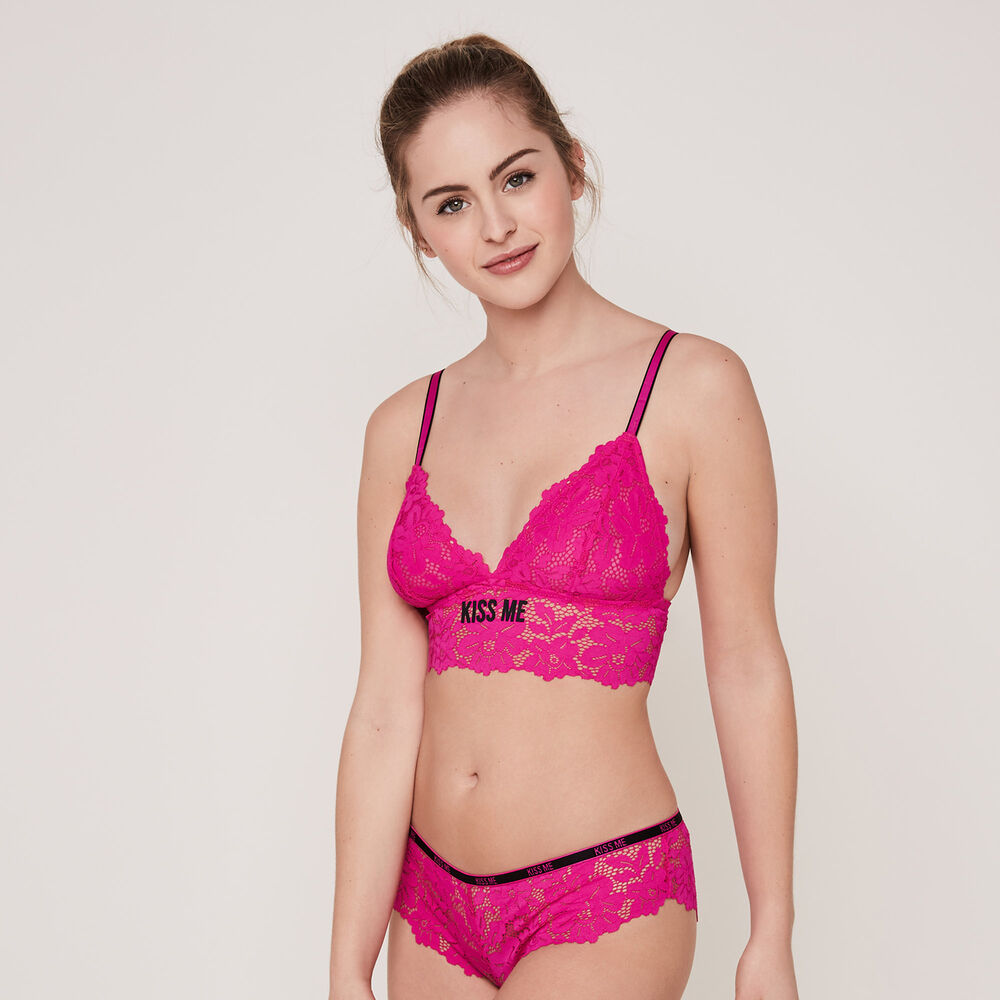 Soutien-gorge triangle dentelle cottonlaciz rose.