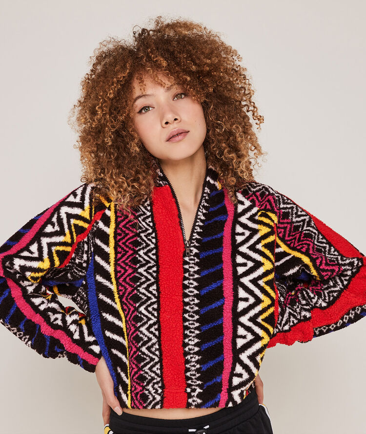 Sweat polaire à imprimé mixethniz multicolore.