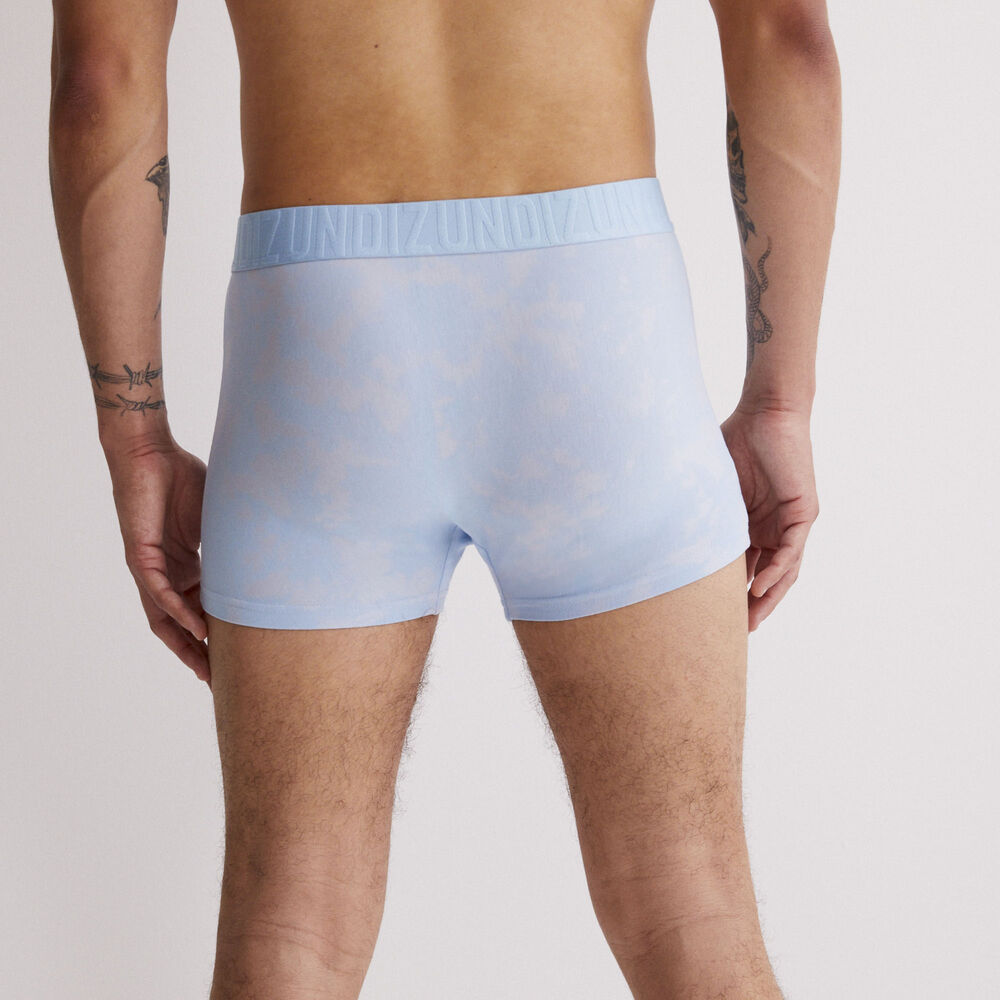 Boxer en coton uni - bleu bleu.