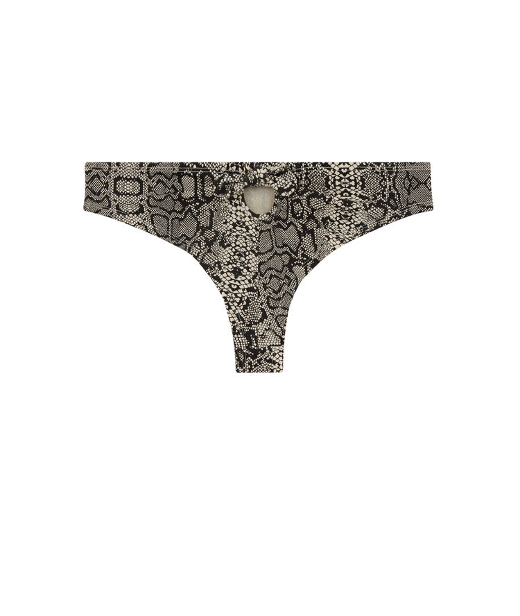 Tanga imprimé serpent - noir noir.